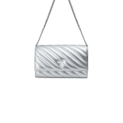 MINI NELLY BAG - GRAY CHROME LEATHER