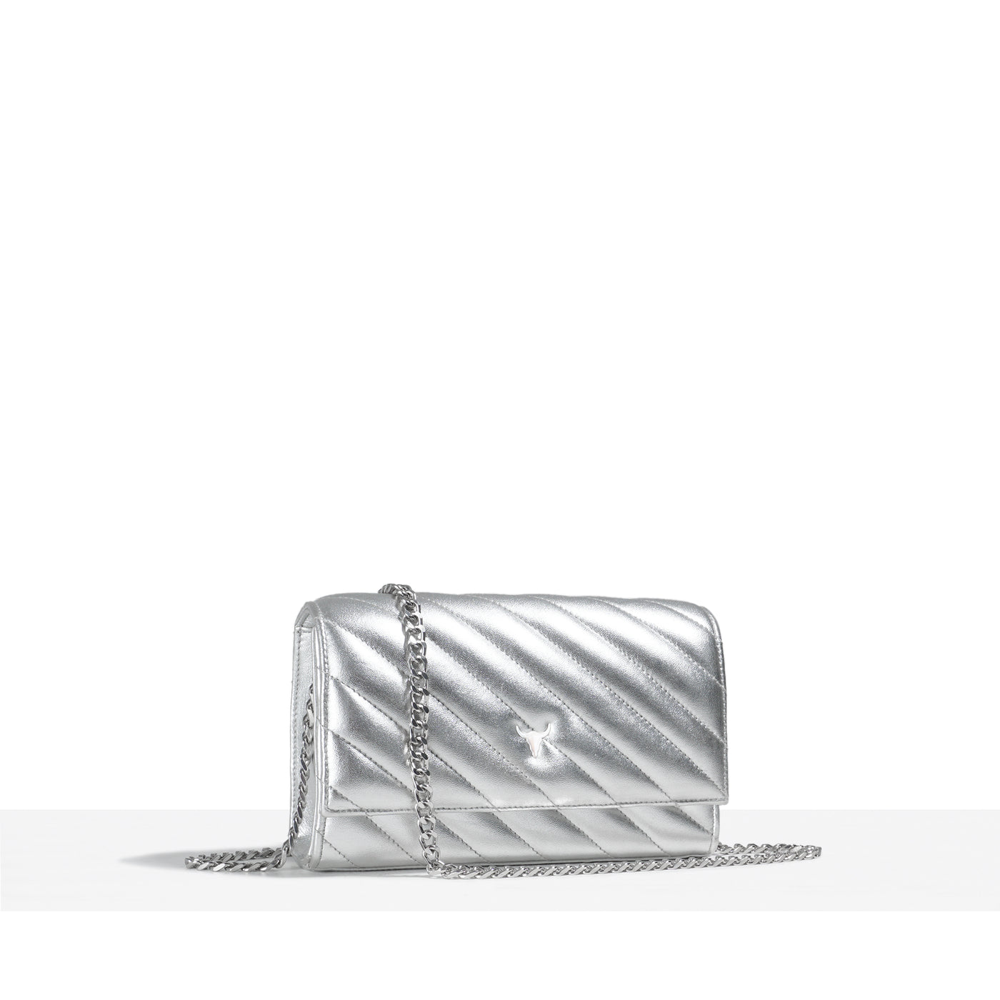 MINI NELLY BAG - GRAY CHROME LEATHER