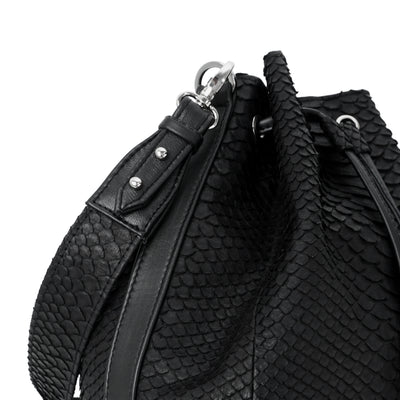 PAULETTE BAG - BLACK PYTHON