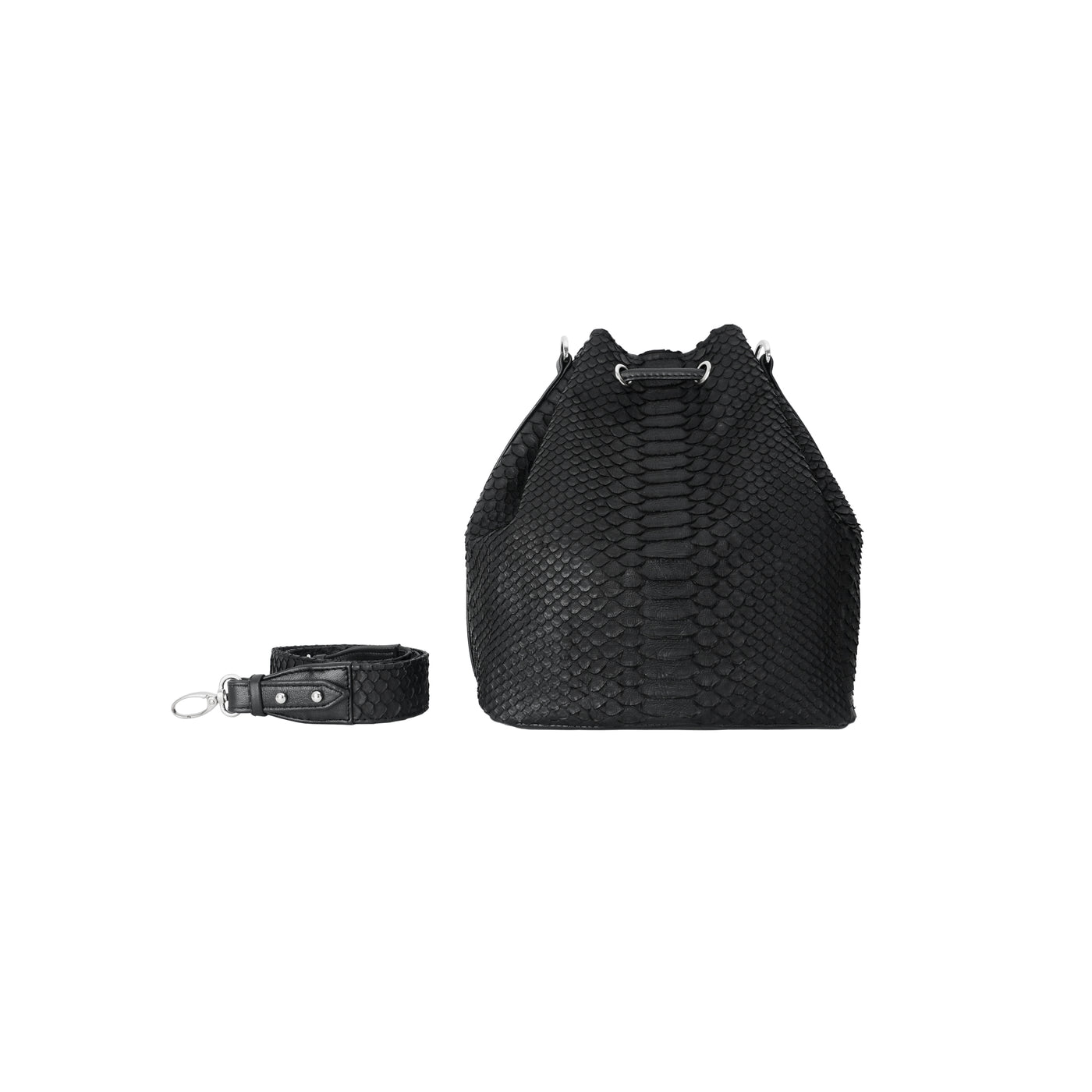 PAULETTE BAG - BLACK PYTHON