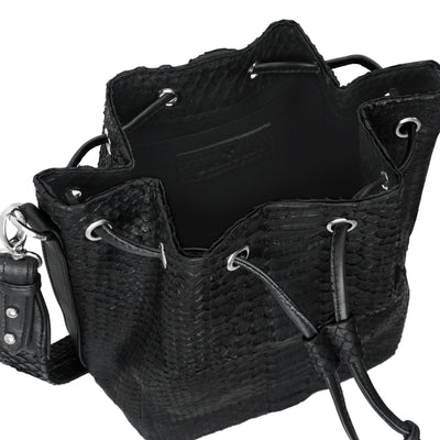 PAULETTE BAG - BLACK PYTHON