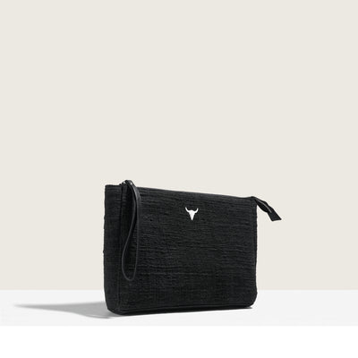 POCHETTE BAZAR - COTON TISSÉ NOIR