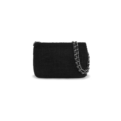 MINI JOSH BAG - BLACK WOVEN COTTON