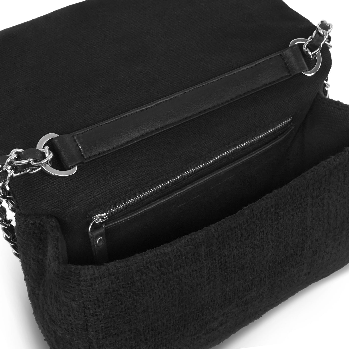 MINI JOSH BAG - BLACK WOVEN COTTON