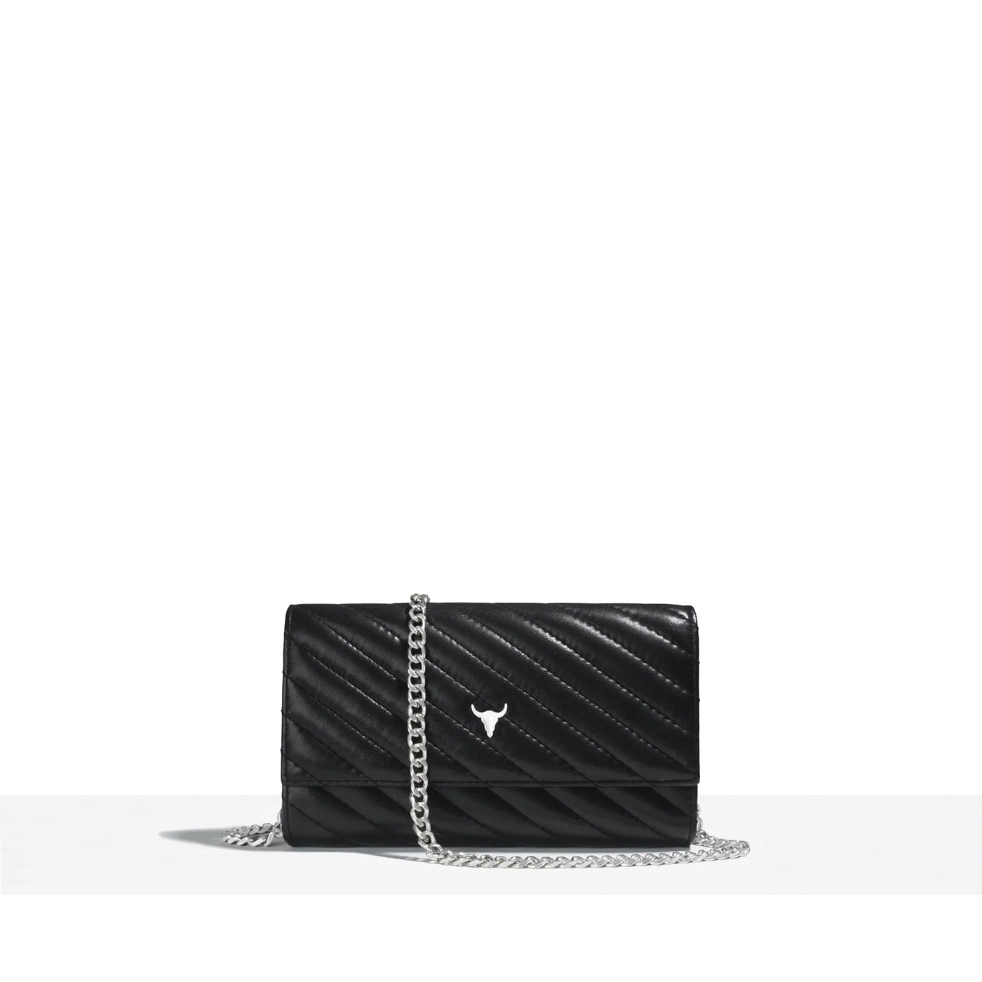 NELLY WALLET - QUILTED BLACK LEATHER