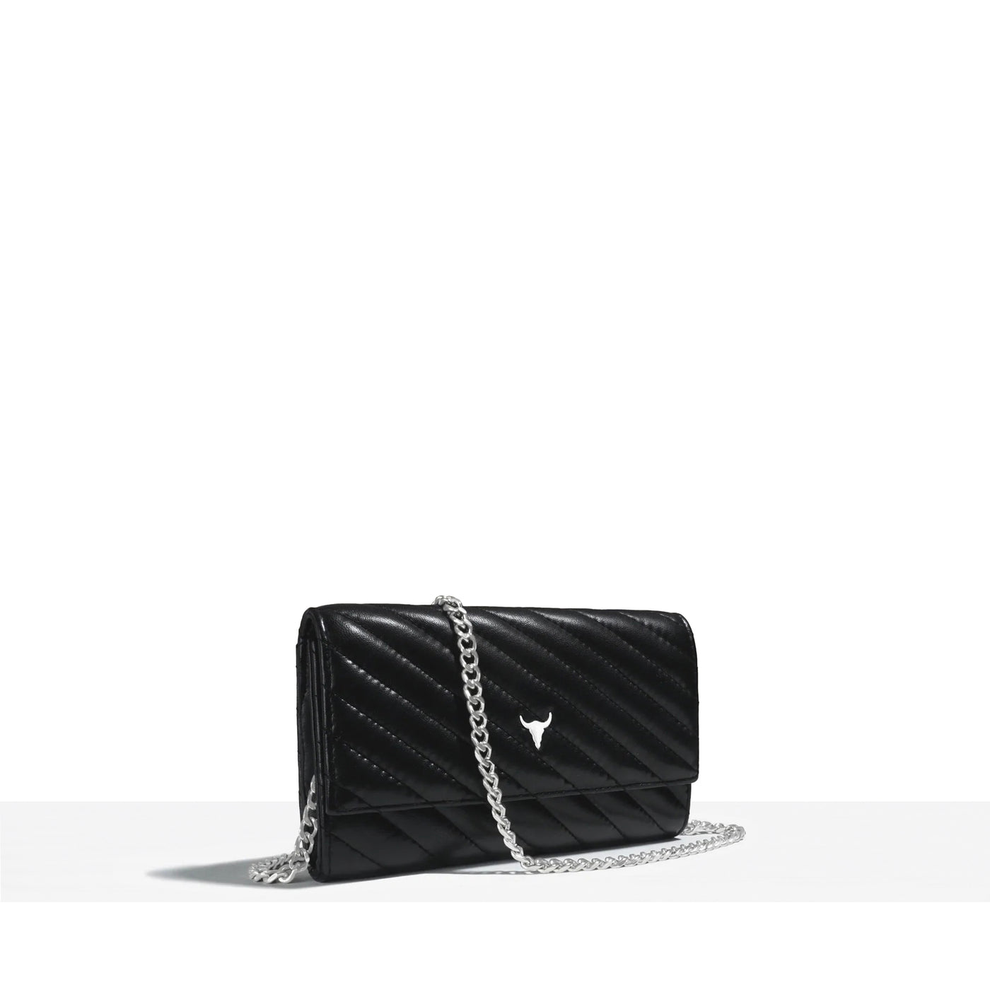 NELLY WALLET - QUILTED BLACK LEATHER