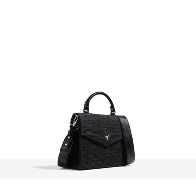 XS JOÉ BAG - BLACK WOVEN COTTON