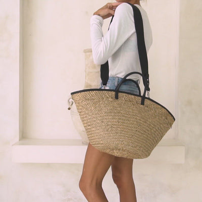 INKA BASKET - BLACK LEATHER